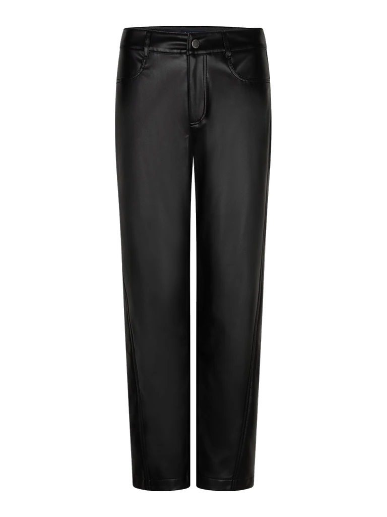 Pantalon Caitlina simili cuir noir, de face