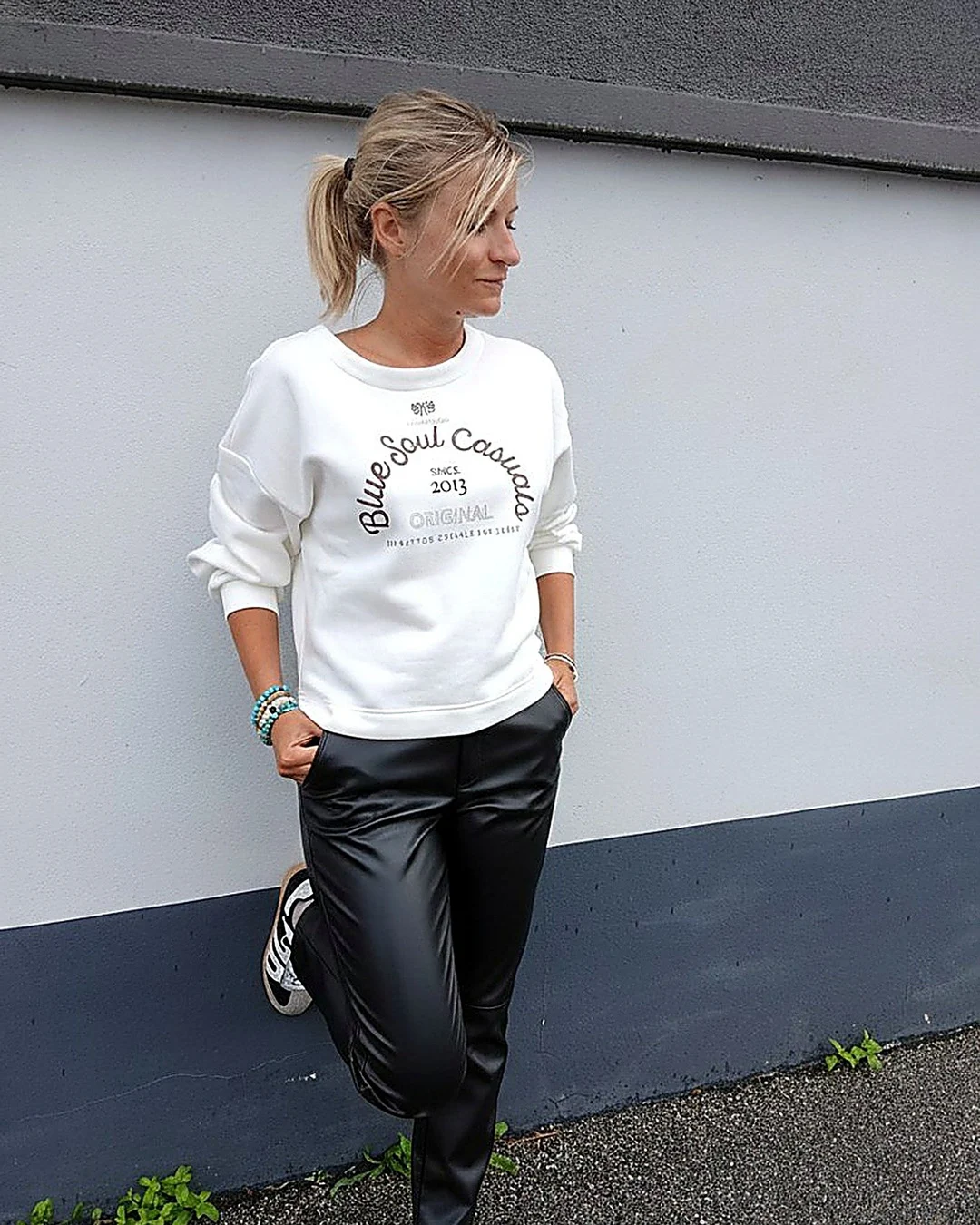 Laurie en pantalon Caitlina simili cuir, Red Button