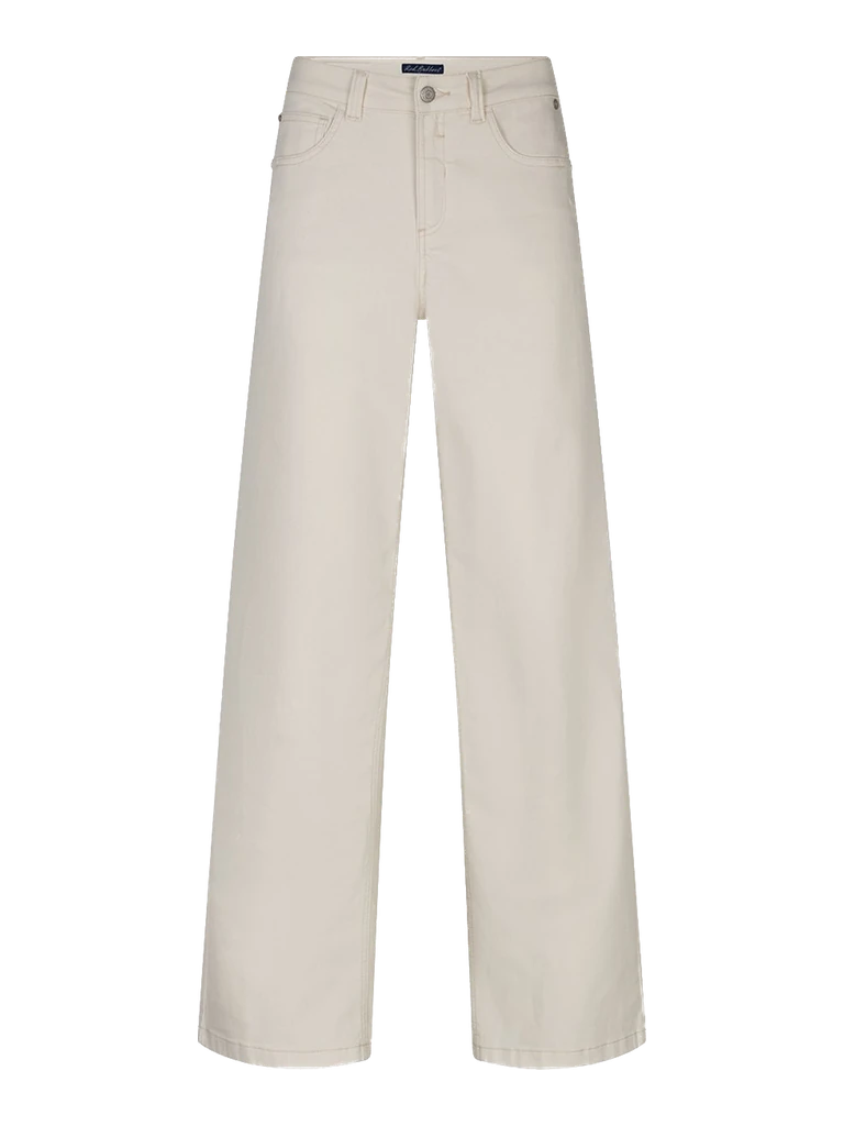 Pantalon Colette twill à ceinture écru, de face