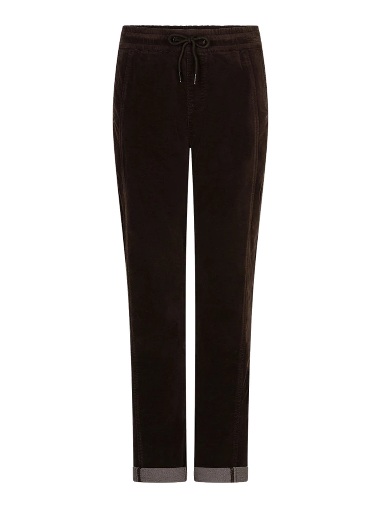 Pantalon Stella velours espresso, de face